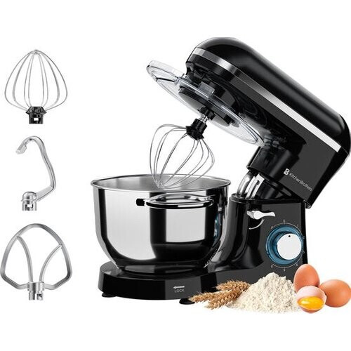 Tweedekans KitchenBrothers Keukenmachine – Incl. Mengkom & Opzetstukken – 1400 W – 38.7 x 23.8 x 31.4 cm – Zwart Tweedehands