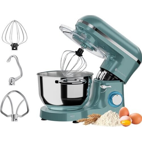 Tweedekans KitchenBrothers Keukenmachine - Keukenrobot - 6,2L - Mixer met Mengkom - Keukenmixer - 2000W - Pastel Groen Tweedehands