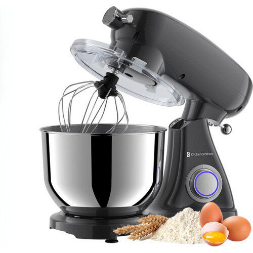 Tweedekans KitchenBrothers Keukenmachine - Keukenrobot - 6L Mengkom - 1800W - Aluminium - Antraciet Tweedehands