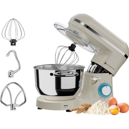 Tweedekans KitchenBrothers Keukenmachine & Mixer – 6,2L Mengkom – 2000W – 6 Snelheden + Pulse – Champagne Tweedehands