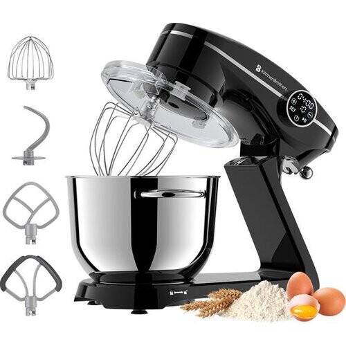 Tweedekans KitchenBrothers Keukenrobot - Touch Display en Timer - Keukenrobot - 6,2L - 1800W - Keukenmixer - Aluminium - Zwart Tweedehands