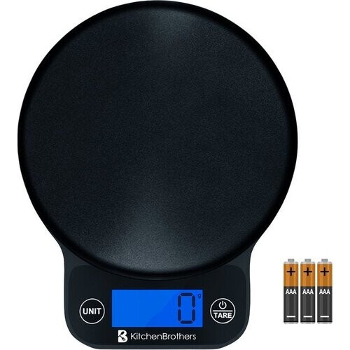 Tweedekans KitchenBrothers Keukenweegschaal - Weegschaal Keuken Digitaal - 1 g tot 6 kg - Tarra Functie - Inclusief Batterijen - Zwart Tweedehands