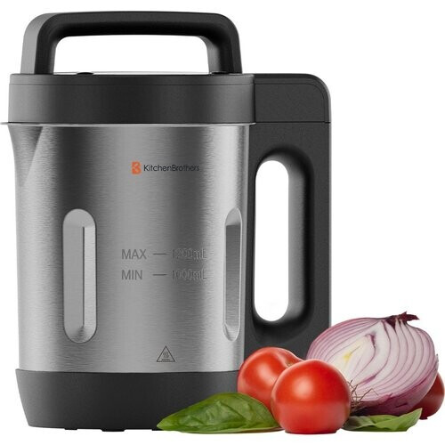 Tweedekans KitchenBrothers Soepmaker - Blender - tot 800W - 1.2L - RVS/Zwart Tweedehands