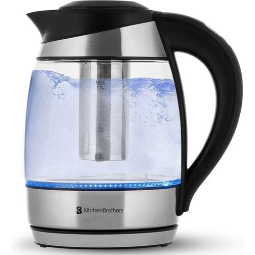 Tweedekans KitchenBrothers Waterkoker - 1.8L - Glas - BPA vrij - 2200W - 22.09x16x24.41 - Glas|Met temperatuurregeling Tweedehands