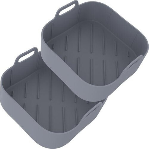Tweedekans KitchenLove Airfryer Bakjes Siliconen XL - 2 Stuks - Vierkant - Bakpapier Alternatief - Accessoires - BPA Vrij - 20CM Tweedehands