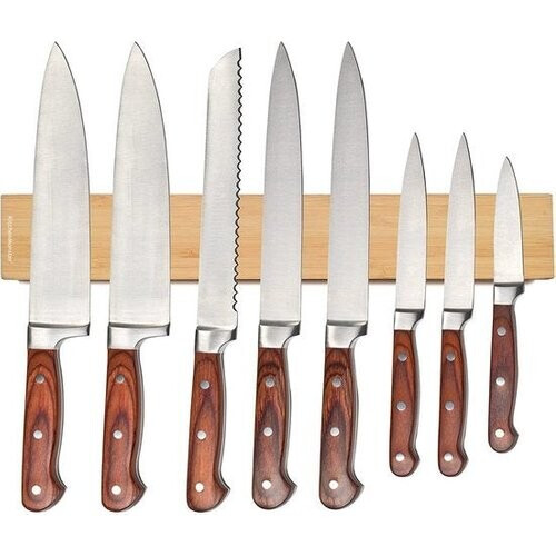 Tweedekans KitchenMonster® Messenmagneet Messenblok 40 cm - Magnetische Messenhouder Inclusief Zelfklevend Tape (3M) en Schroefbevestiging - Messenmagneetstrip Bamboe Tweedehands