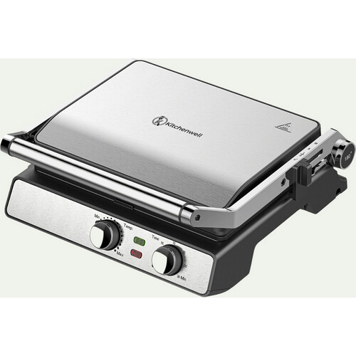 Tweedekans Kitchenwell Contactgrill - Tosti apparaat - Grill apparaat - Uitneembare platen - Anti-aanbaklaag - 3-in-1 -180 °C grill - Vaatwasserbestendig Tweedehands