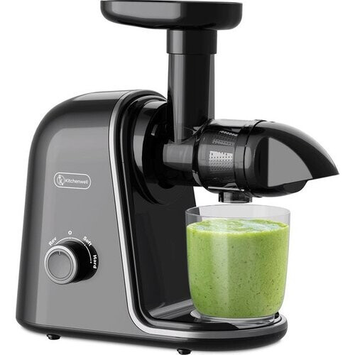 Tweedekans Kitchenwell Slowjuicer - 700ml - Juicer met pulpreservoir - Groenten en fruitpers - BPA vrij - Zwart Tweedehands