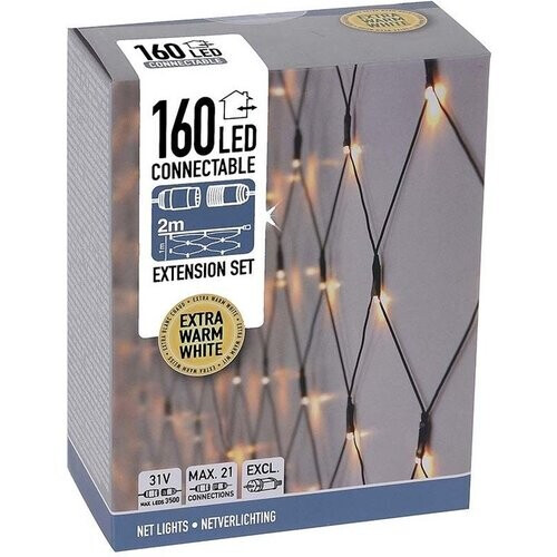 Tweedekans koppelbare Netverlichting - 160 LED - 2m - Extra Tweedehands