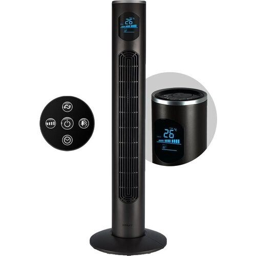 Tweedekans KRAFT Torenventilator - Stille Ventilator Staand - Fan - 97 cm - LED Scherm - Vloerventilator - Antraciet Tweedehands