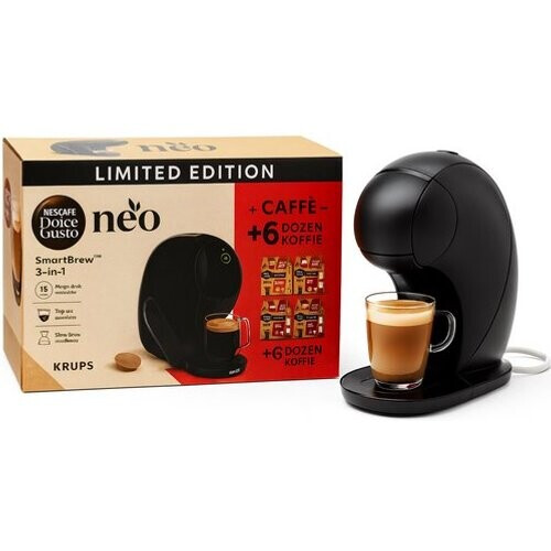 Tweedekans KRUPS NESCAFÉ - Dolce Gusto - YY5676 - NEO- Latte Koffiemachine - Zwart - Incl. 6 Latte Koffie Dozen - Limited edition - Koffiezetapparaat - Koffiemachines Tweedehands