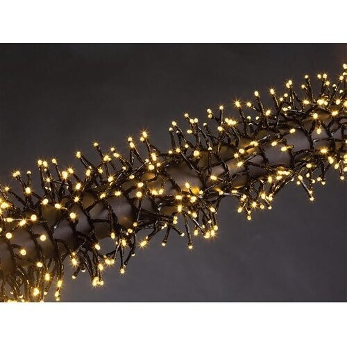 Tweedekans Kuma LED, lichtslinger, 12 m, 1020 leds, warmwit, zwarte kabel, voor binnen en buiten, modulator, 24 V Tweedehands