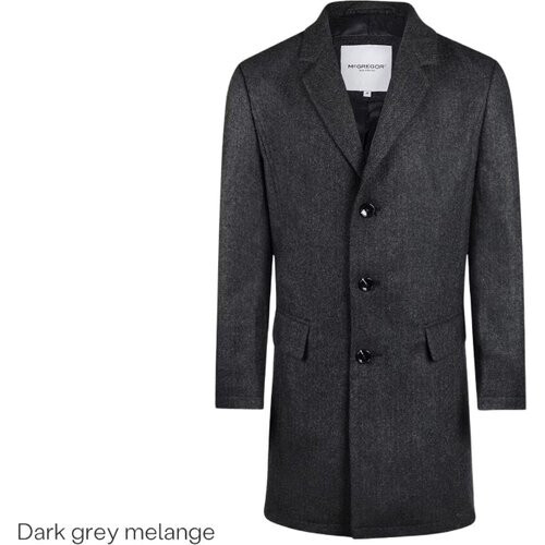 Tweedekans L Dark Grey Melange wool herringbone over coat MM242.1004.04.1203 McGregor Tweedehands