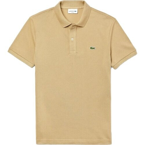 Tweedekans Lacoste Slim Fit Polo Shirt - Korte Mouw - 100% Katoen - Beige - Maat XS Tweedehands