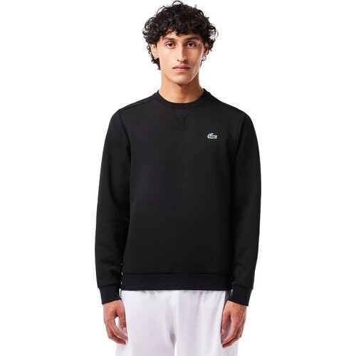 Tweedekans Lacoste – Sweatshirt met Mesh-Panelen – Maat L – Ronde Hals & Sportief Design – Voor Heren – Zwart Katoen & Polyester Tweedehands