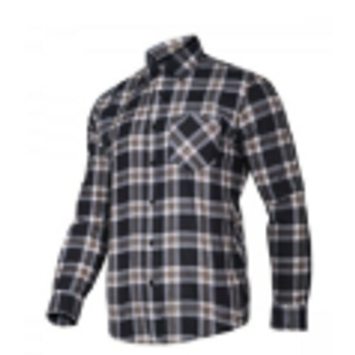 Tweedekans Lahti Pro Flanellen Shirt Padded – Navy Blauw – 2XL – Warm & Comfortabel Werkkleding voor de Koude Maanden Tweedehands