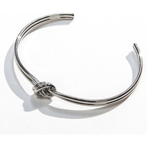 Tweedekans Laura Ferini Dames Armband Nodi Zilver - Zilverkleurige Bangle - 18K Witgoud Verguld - Sieraad - Accessoires - Sieraden - Dames Armbandje Tweedehands