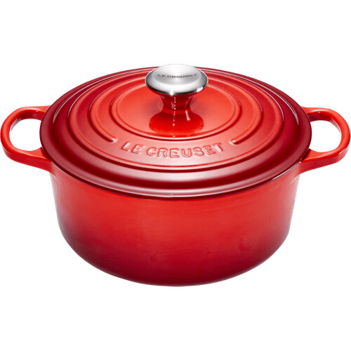Tweedekans Le Creuset Signature Ronde Braadpan 24 cm Kersenrood Tweedehands