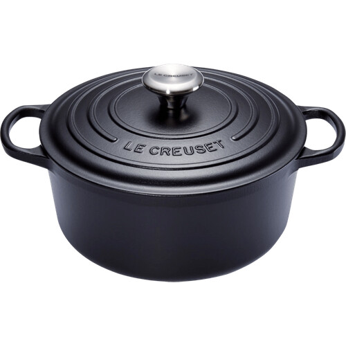 Tweedekans Le Creuset Signature Ronde Braadpan 24 cm Mat Zwart Tweedehands