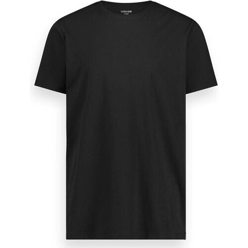 Tweedekans LEBASQ - Miles' T-shirt voor heren - 3 pack - met Crew Neck - Extra lang - Geschikt als Ondershirt - Zwart - M - Katoen Tweedehands