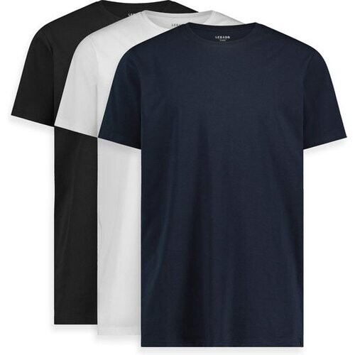 Tweedekans LEBASQ - Miles' T-shirt voor heren - 3 pack - met Ronde hals - Extra lang - Geschikt als Ondershirt - Mix - XXL - Katoen Tweedehands