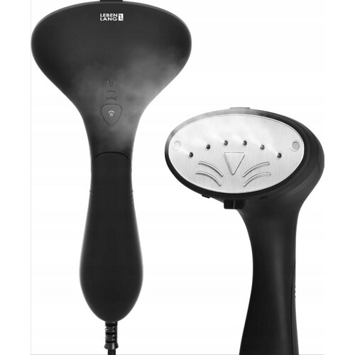 Tweedekans LEBENLANG Strijkijzer met stoomfunctie 1500 W – 3 standen – 100 ml watertank – 0,7 kg – zwart – compact formaat 23 x 10 x 12 cm Tweedehands