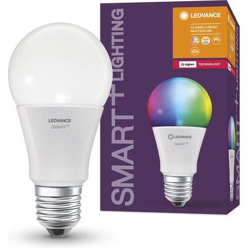 Tweedekans LEDVANCE Smart+ lamp met ZigBee technologie, 9W, A60, mat, voet E27, lichtkleur RGBW instelbaar, 806lm, verpakking van 1 Tweedehands