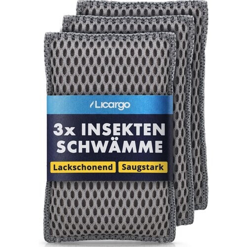 Tweedekans Licargo Insectenspons voor auto set van 3 - Microvezel honingraat - 13 x 8 cm Tweedehands