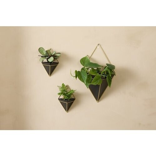 Tweedekans Lifa Living hangende plantenbak Rosalie - set/3 - voor binnen - Zwart Tweedehands