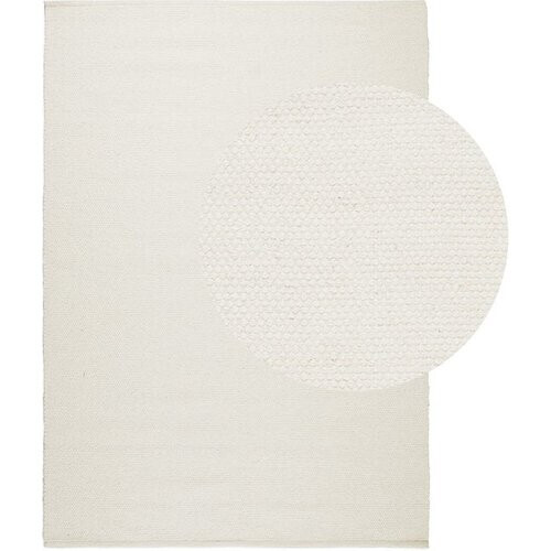 Tweedekans Lifa Living - Wol Vloerkleed - Wit - 160 x 230 cm - 70% Wol en 30% Katoen - Poolhoogte 6 mm - Geweven Tweedehands