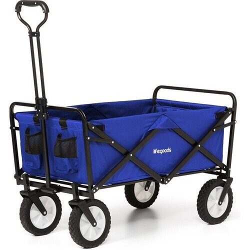 Tweedekans LifeGoods Bolderkar - Opvouwbaar - Draaibare wielen - 2 Standen - 70KG Draagkracht - Blauw Tweedehands