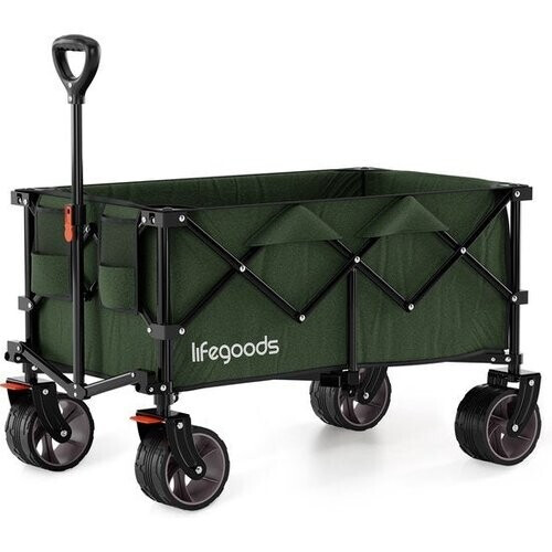 Tweedekans LifeGoods Bolderkar - XL - Opvouwbaar - 200L - 100KG Draagkracht - Groen Tweedehands