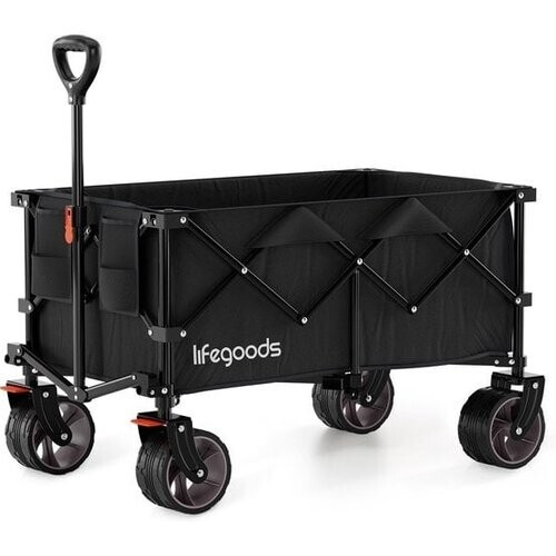 Tweedekans LifeGoods Bolderkar - XL - Opvouwbaar - 200L - 100KG Draagkracht - Zwart Tweedehands