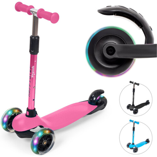 Tweedekans LifeGoods HappyStep - Kinderstep - Step 2-5 Jaar - 3 Lichtgevende Wielen - Jongens/Meisjes - Roze Tweedehands