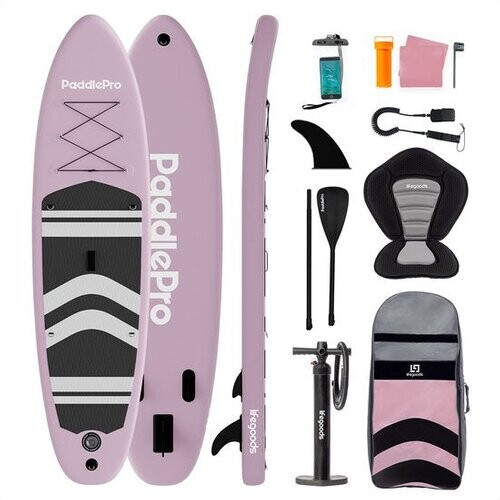Tweedekans LifeGoods PaddlePro SUP Board - Incl. Zitje - Complete Set - Max. 135KG - 320x81cm - Roze Tweedehands