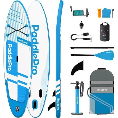 Tweedekans LifeGoods PaddlePro SUP Board Pro - Pro Set - Opblaasbaar Paddle Board - Max. 150KG - 320x81cm - Sky Blue Tweedehands