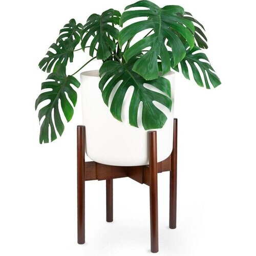 Tweedekans LifeGoods Planten Standaard - Uitschuifbare Bloempothouder - Plantentafel - 20 tot 30 cm - Donker Bamboe Tweedehands