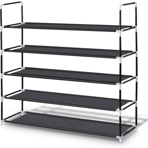 Tweedekans LifeGoods Schoenenrek - 5 Laags - Schoenenkast - Opbergsysteem 30 Paar Schoenen - Kunststof - Zwart Tweedehands