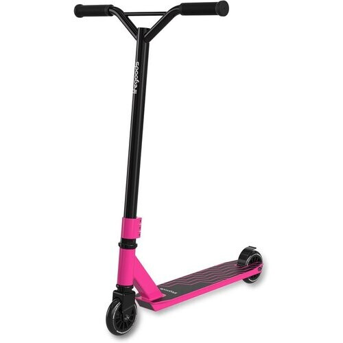 Tweedekans LifeGoods Stuntstep Fly X - 6+ Jaar - Step voor Kinderen - Jongens/Meisjes - 100mm - 100KG - Zwart/Roze Tweedehands
