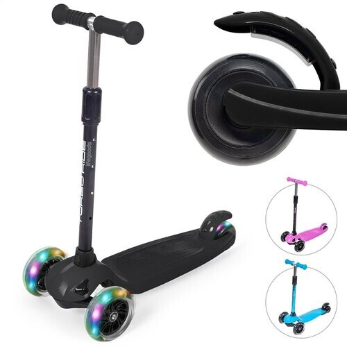 Tweedekans LifeGoods TurboRide Kinderstep - Stap 5-8 Jaar - 3 Lichtgevende Wielen - Jongens/Meisjes - Zwart Tweedehands