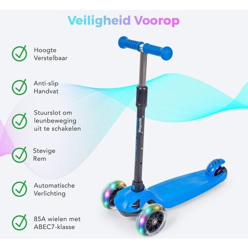 Tweedekans LifeGoods TurboRide Kinderstep - Step 5-8 Jaar - 3 Lichtgevende Wielen - Jongens/Meisjes - Blauw Tweedehands