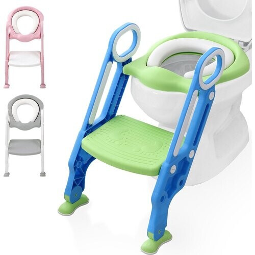 Tweedekans LifeGoods WC Verkleiner met Trapje - Toilettrainer met Opstapje - Potje peuter - 2 tot 7 Jaar - Groen/Blauw Tweedehands