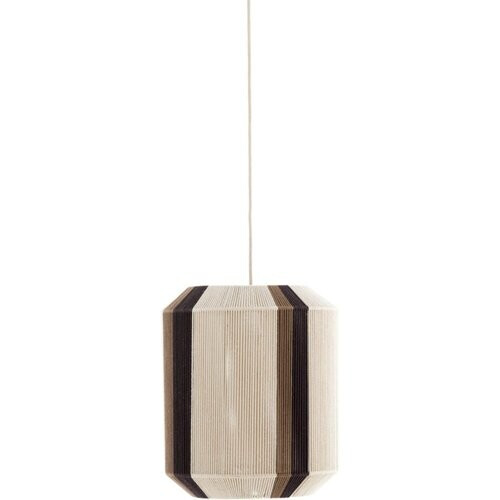 Tweedekans Light & Living Hanglamp Kozana – Ø 36 x 43 cm – Stijlvolle Textiel Lamp In Crème/Donkerbruin – Sfeervolle Ronde Verlichting Voor Woonkamer – Exclusief Lichtbron – E27 Tweedehands