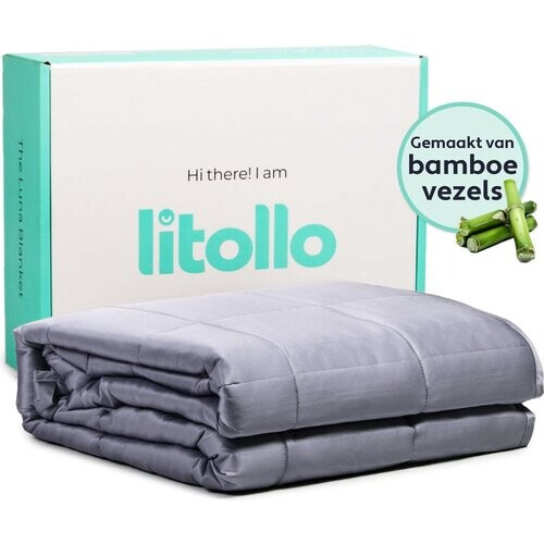 Tweedekans Litollo Bamboe Verzwaringsdeken 8 kg - Weighted blanket 150x200 cm - Grijs Zwaartedeken eenpersoons - Verzwaringsdekens te gebruiken met eigen dekbedovertrek - Verzwaarde deken - 4 seizoenen - Gewichtsdeken Tweedehands