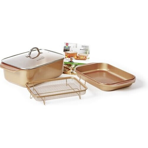 Tweedekans Livington Copperline WonderCooker - 14-in-1 keukenset - braadpan, grillpan, slowcooker en meer - Kookset voor alle soorten fornuizen, inclusief inductie Tweedehands