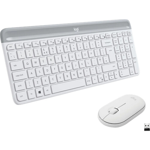 Tweedekans Logitech MK470 Slim Draadloos Toetsenbord en Muis Wit QWERTY Tweedehands
