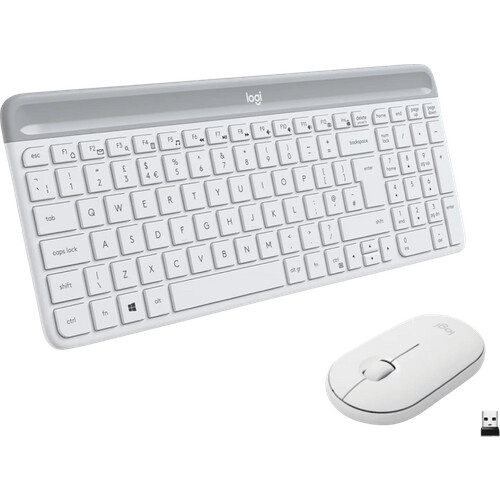 Tweedekans Logitech MK470 Slim Draadloos Toetsenbord en Muis Wit QWERTY Tweedehands