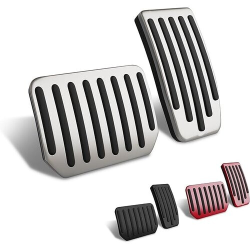 Tweedekans Loonara PedalPower Sportpedalen Tesla Model 3/Y Zwart/Zilver - Aluminium - Antislip Rubber - Performance Design Tweedehands