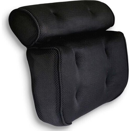 Tweedekans Loti Living Badkussen voor in bad – Badkussen – Nekkussen bad – Hoofdsteun bad – Badkussen met zuignappen – 6 Zuignappen – Ergonomisch nekkussen – Antislip - Zwart Tweedehands