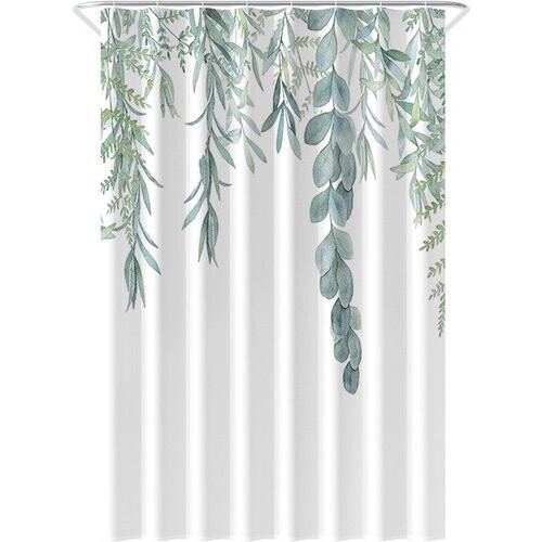 Tweedekans Loti Living Douchegordijn Anti Schimmel – Hangplant - Inclusief ringen – Waterdicht - Polyester - Douchegordijn 120x200 cm Tweedehands